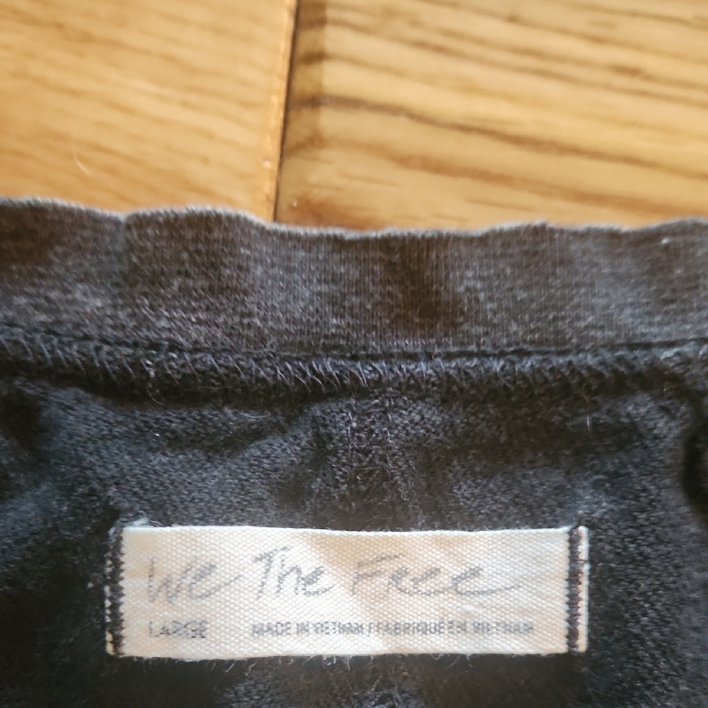 Free People Black Boxy Short Sleeve Tee - Picture 2 of 3